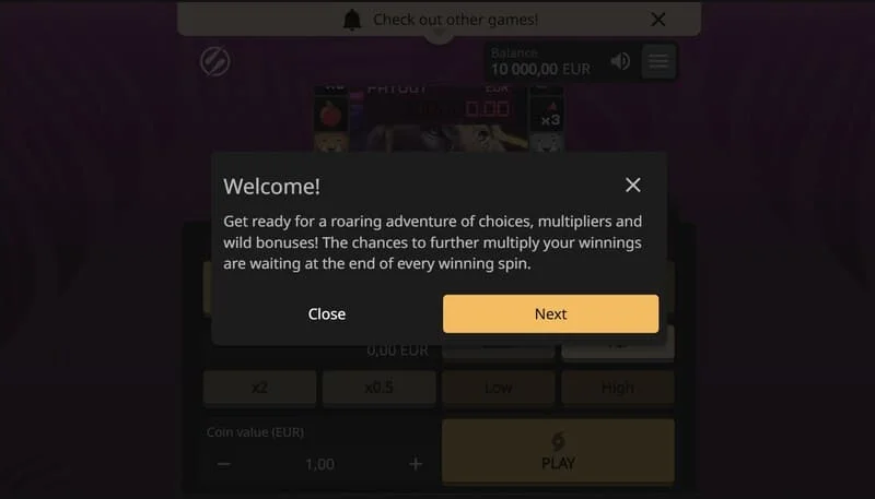 Lion Zama Fruits Bonus Spins - ενεργή συνεδρία με κλασικά σύμβολα φρούτων και 777